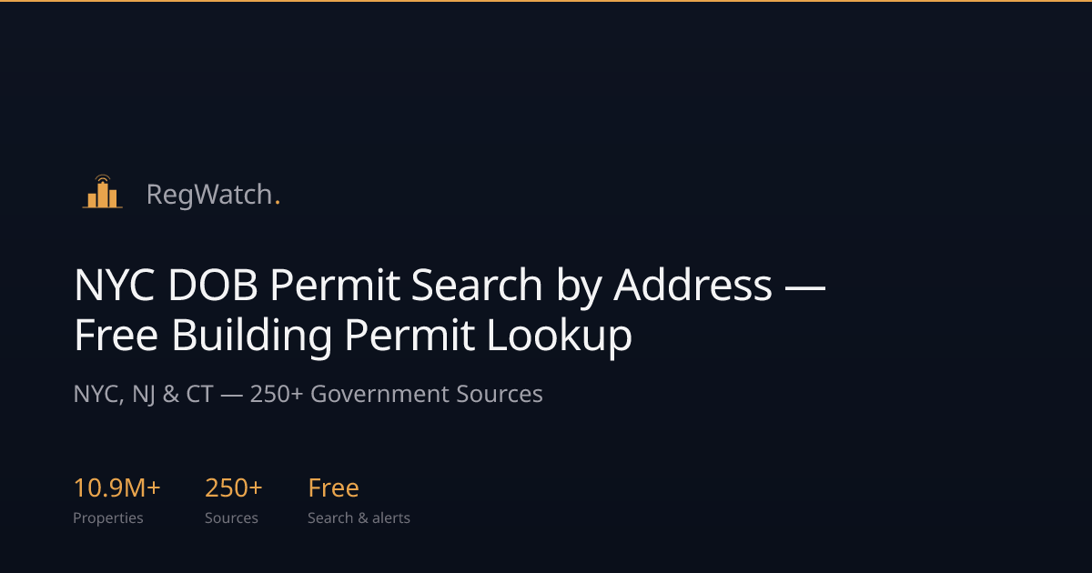 NYC DOB Permit Search by Address — Free Building Permit Lookup | RegWatch