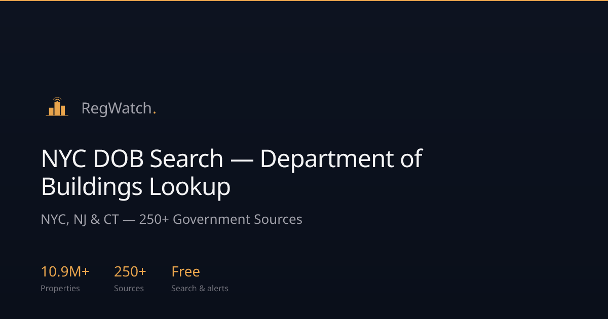 NYC DOB Search — Department of Buildings Lookup | RegWatch