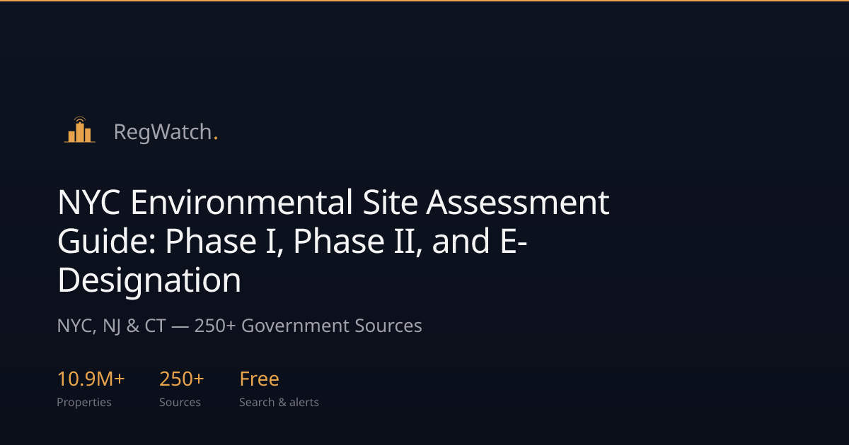 NYC Environmental Site Assessment Guide: Phase | RegWatch