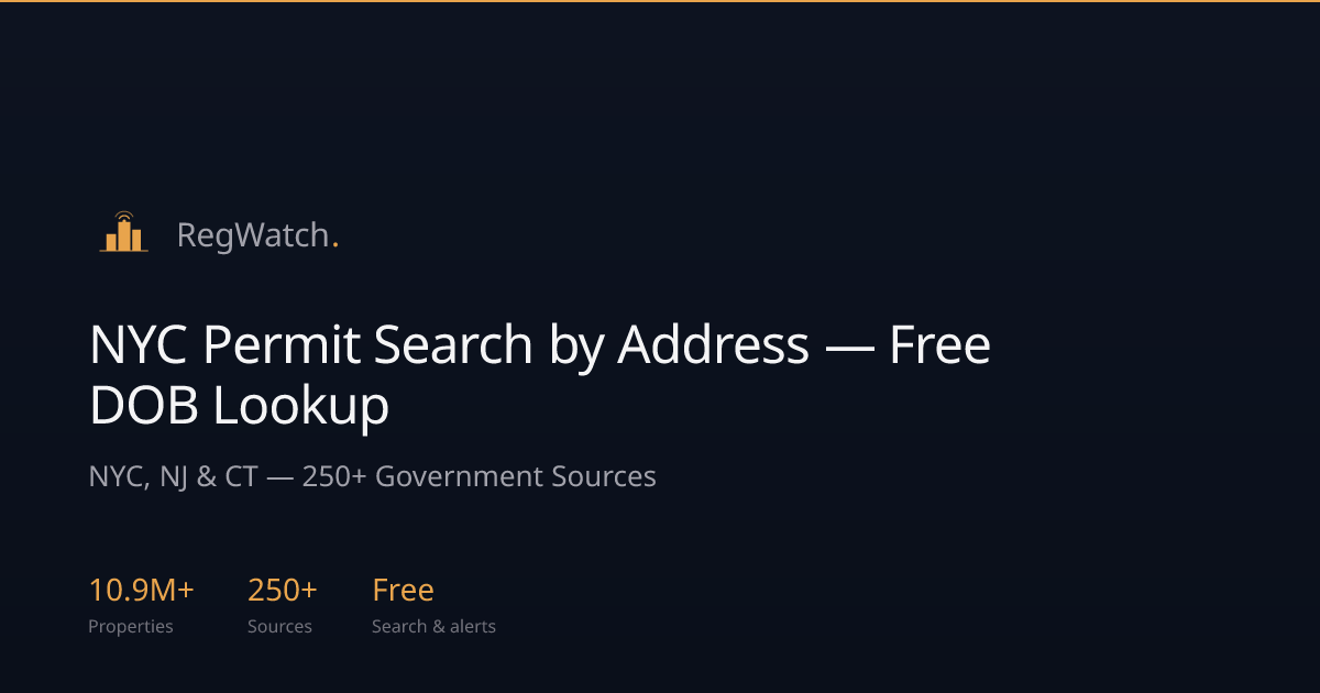 NYC Permit Search by Address — Free DOB Lookup | RegWatch