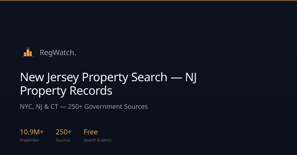 New Jersey Property Search — NJ Property Records | RegWatch